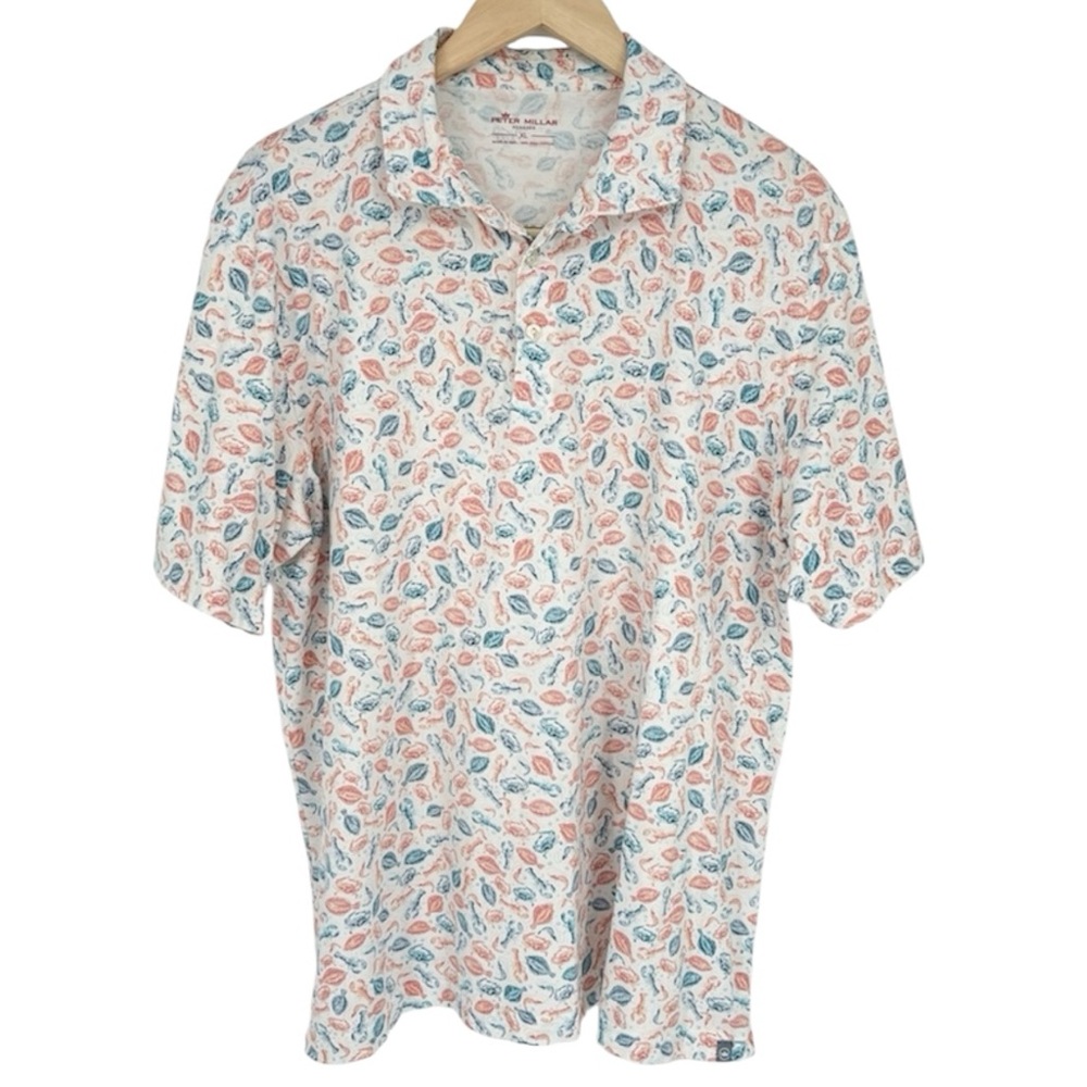 Peter Millar Seaside Men's Multicolor Patterned Shirt Pima‎ Cotton